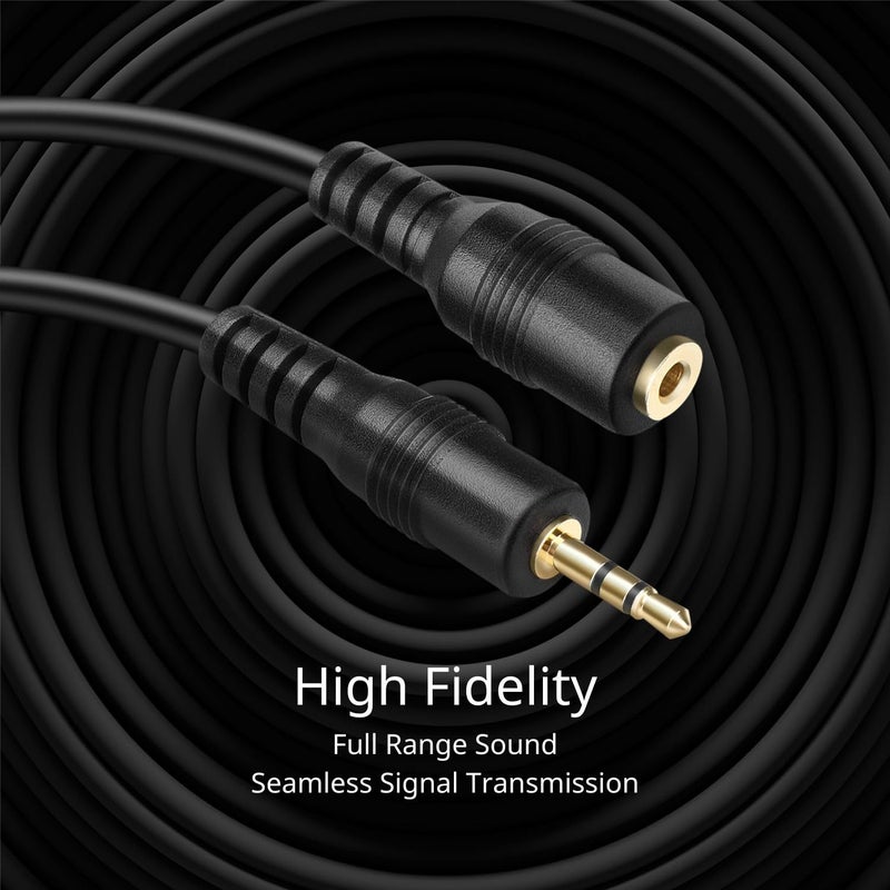 TNP Products TNP 2.5mm Extension Cable (10 Feet) - Male to Female Adapter Extender Stereo Audio Sub Mini Subminiature Jack Adapter Wire Cord Plug Connector for Headset Headphone Microphone - Image 4